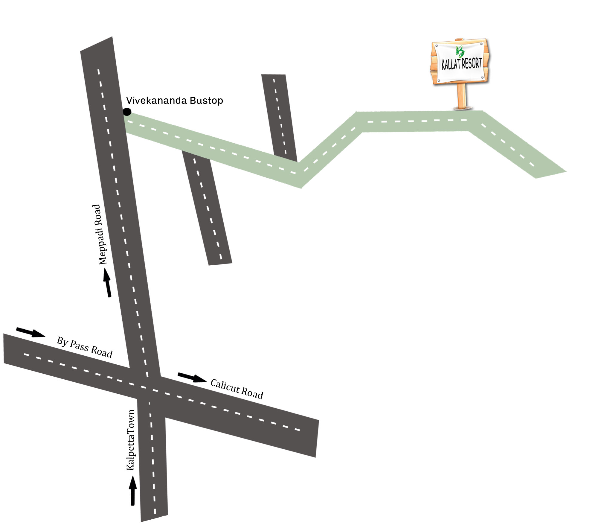 Route map of Kallat British Resort
